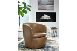 Mor Furniture Kierreys Swivel Chair In Charcoal Leather