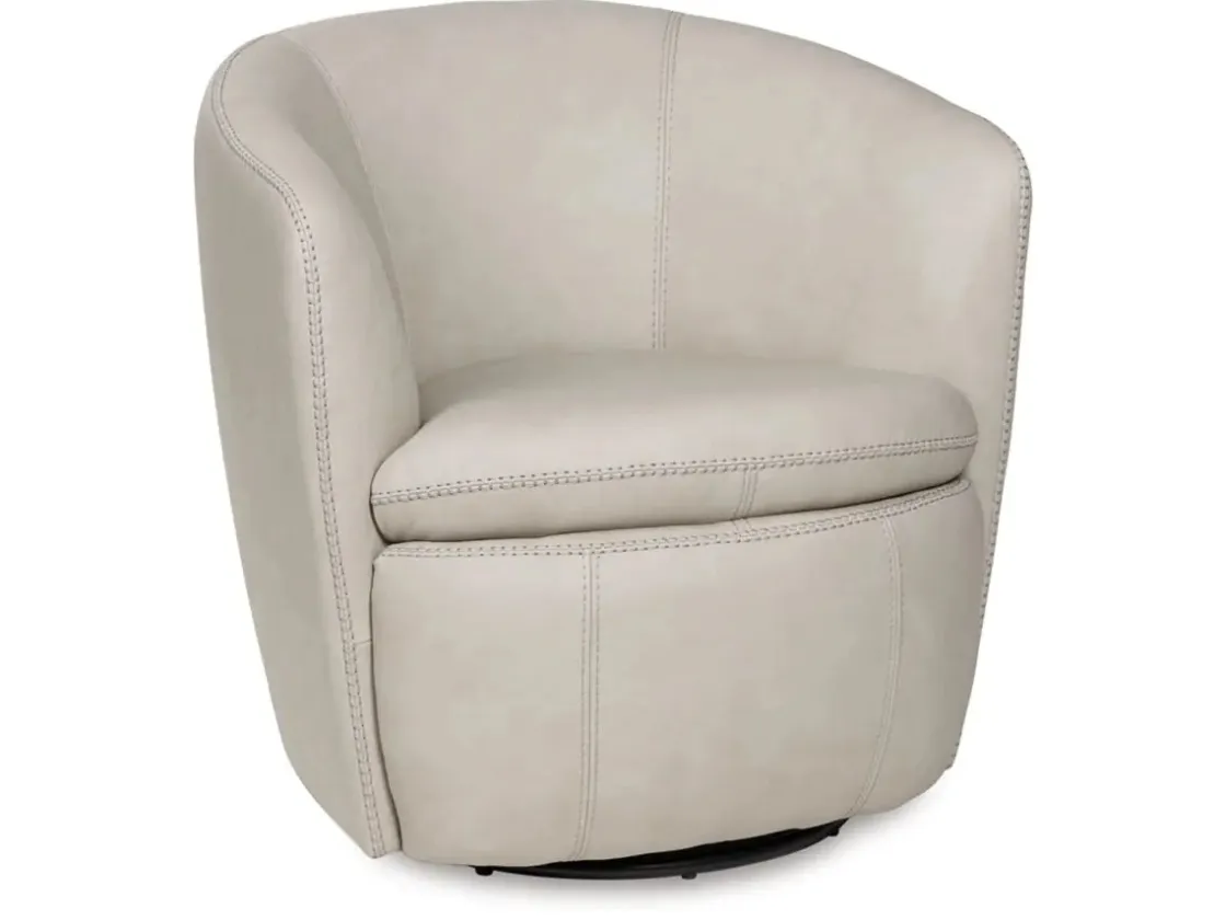 Mor Furniture Kierreys Swivel Chair In Charcoal Leather