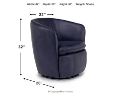Mor Furniture Kierreys Swivel Chair In Charcoal Leather