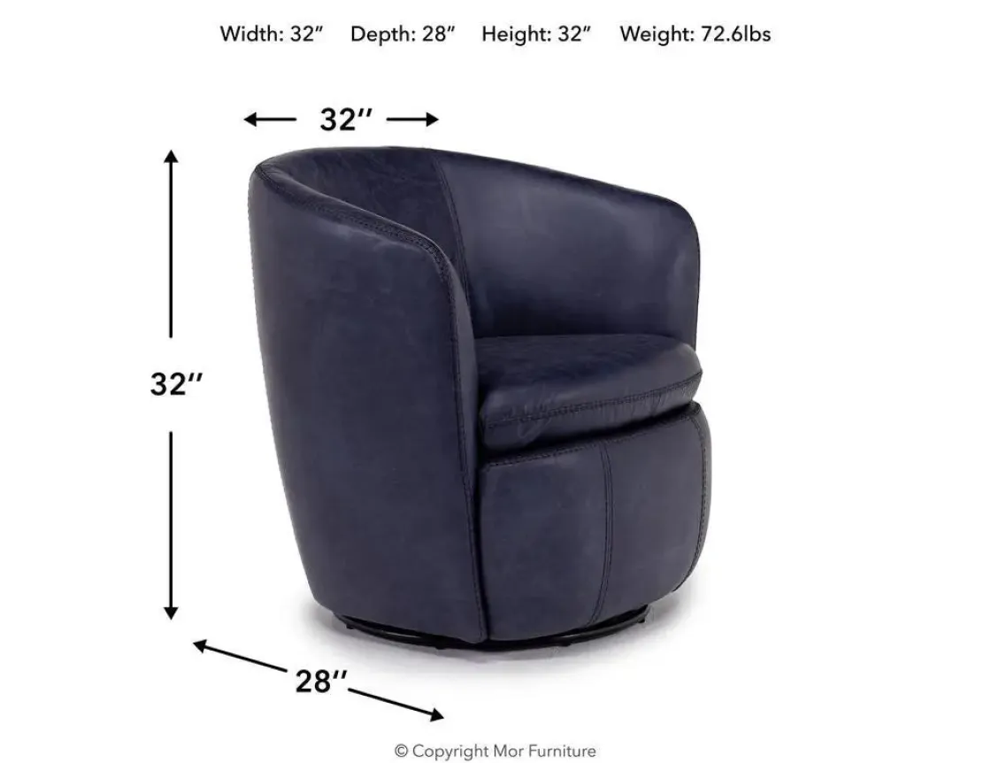 Mor Furniture Kierreys Swivel Chair In Charcoal Leather