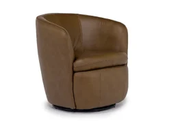 Mor Furniture Kierreys Swivel Chair In Charcoal Leather