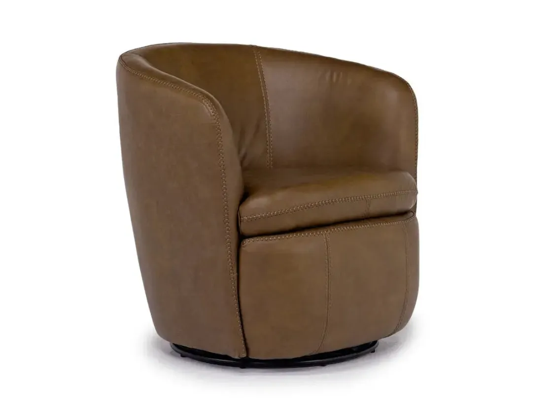Mor Furniture Kierreys Swivel Chair In Charcoal Leather