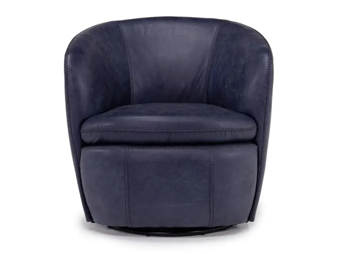 Mor Furniture Kierreys Swivel Chair In Charcoal Leather