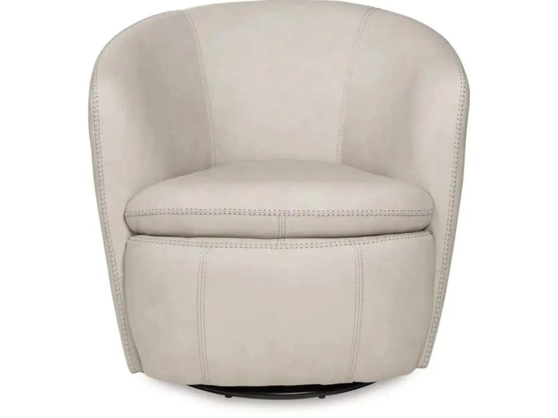 Mor Furniture Kierreys Swivel Chair In Charcoal Leather