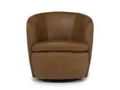 Mor Furniture Kierreys Swivel Chair In Charcoal Leather