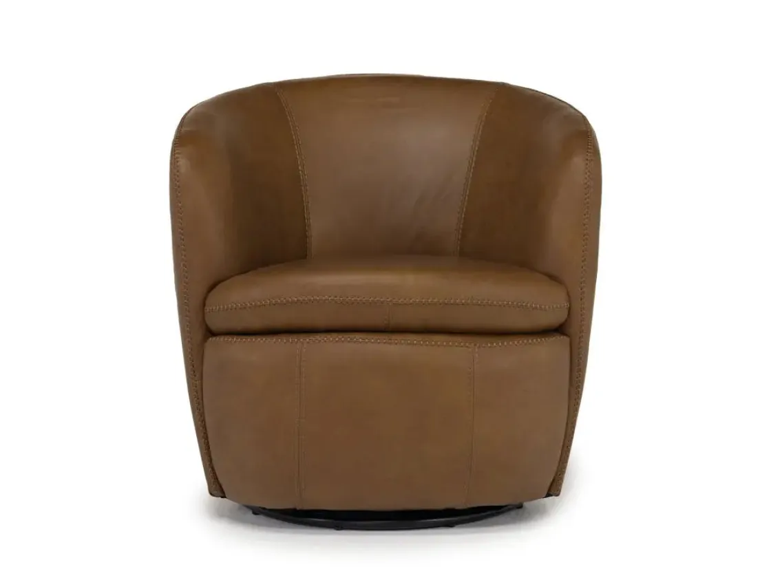 Mor Furniture Kierreys Swivel Chair In Charcoal Leather