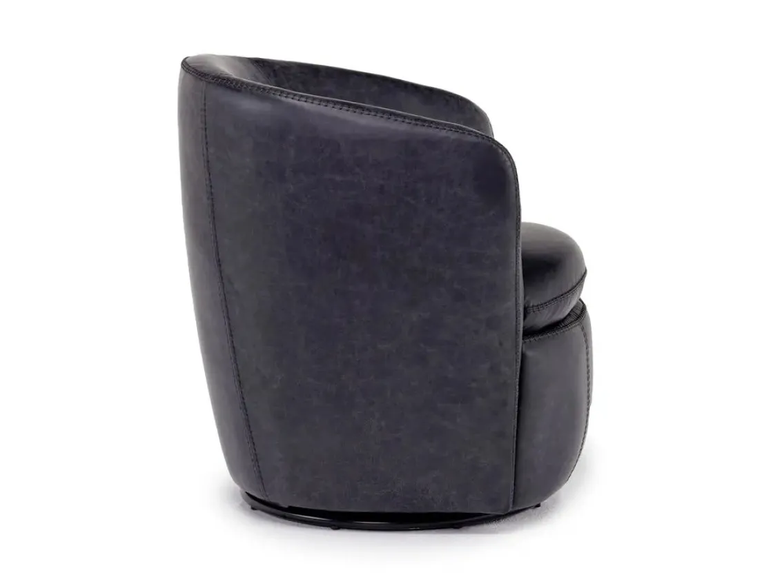 Mor Furniture Kierreys Swivel Chair In Charcoal Leather