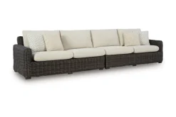 Mor Furniture Kimora Outdoor 2 Piece Sectional In Beige/Dark Brown