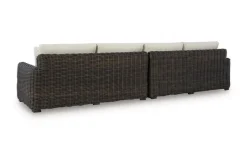 Mor Furniture Kimora Outdoor 2 Piece Sectional In Beige/Dark Brown