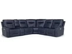 Mor Furniture Kingston 6 Piece 3 Power Sectional In Canyon Ocean