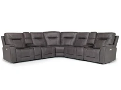 Mor Furniture Kingston 7 Piece Sectional W/ Usb In Canyon Ocean