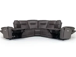 Mor Furniture Kingston 7 Piece Sectional W/ Usb In Canyon Ocean