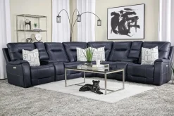 Mor Furniture Kingston 7 Piece Sectional W/ Usb In Canyon Ocean