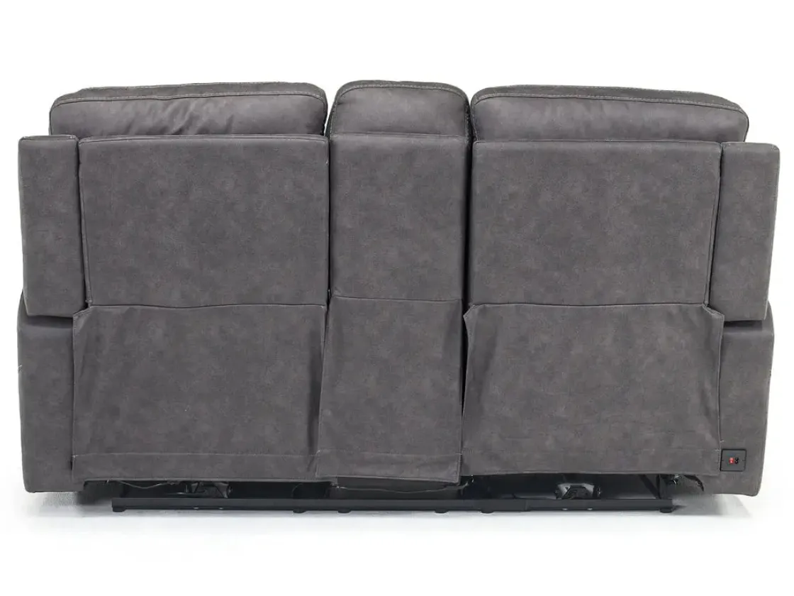Mor Furniture Kingston 3 Power Console Loveseat In Ocean Blue