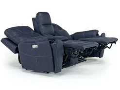 Mor Furniture Kingston 3 Power Console Loveseat In Ocean Blue