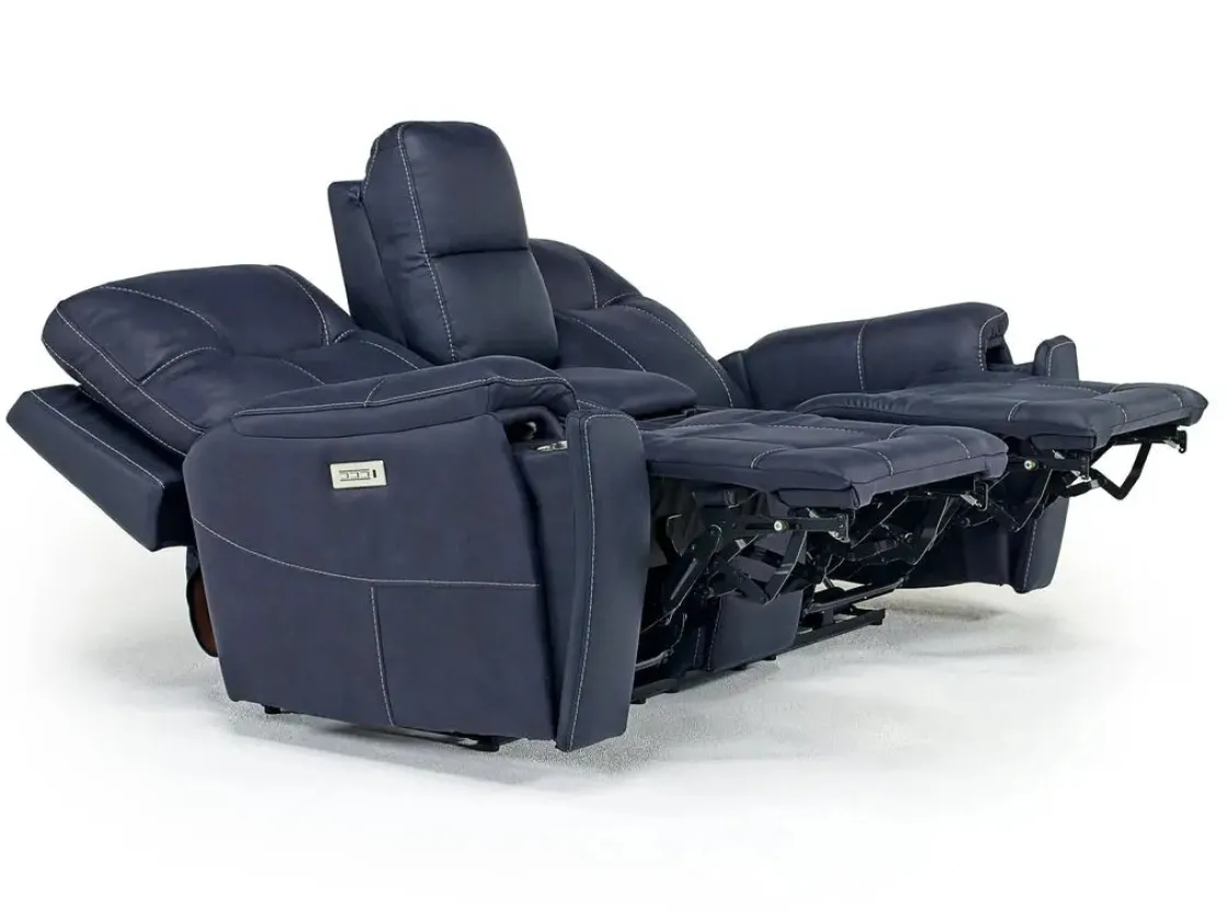 Mor Furniture Kingston 3 Power Console Loveseat In Ocean Blue