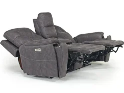 Mor Furniture Kingston 3 Power Console Loveseat In Ocean Blue