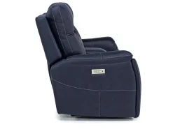 Mor Furniture Kingston 3 Power Console Loveseat In Ocean Blue