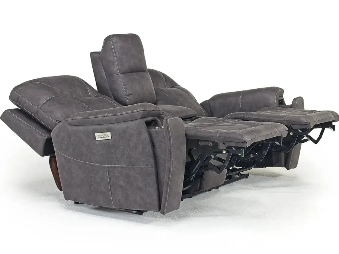 Mor Furniture Kingston 3 Power Sofa & Console Loveseat In Ocean Blue