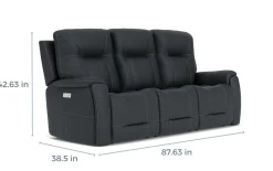 Mor Furniture Kingston 3 Power Sofa In Canyon Ocean