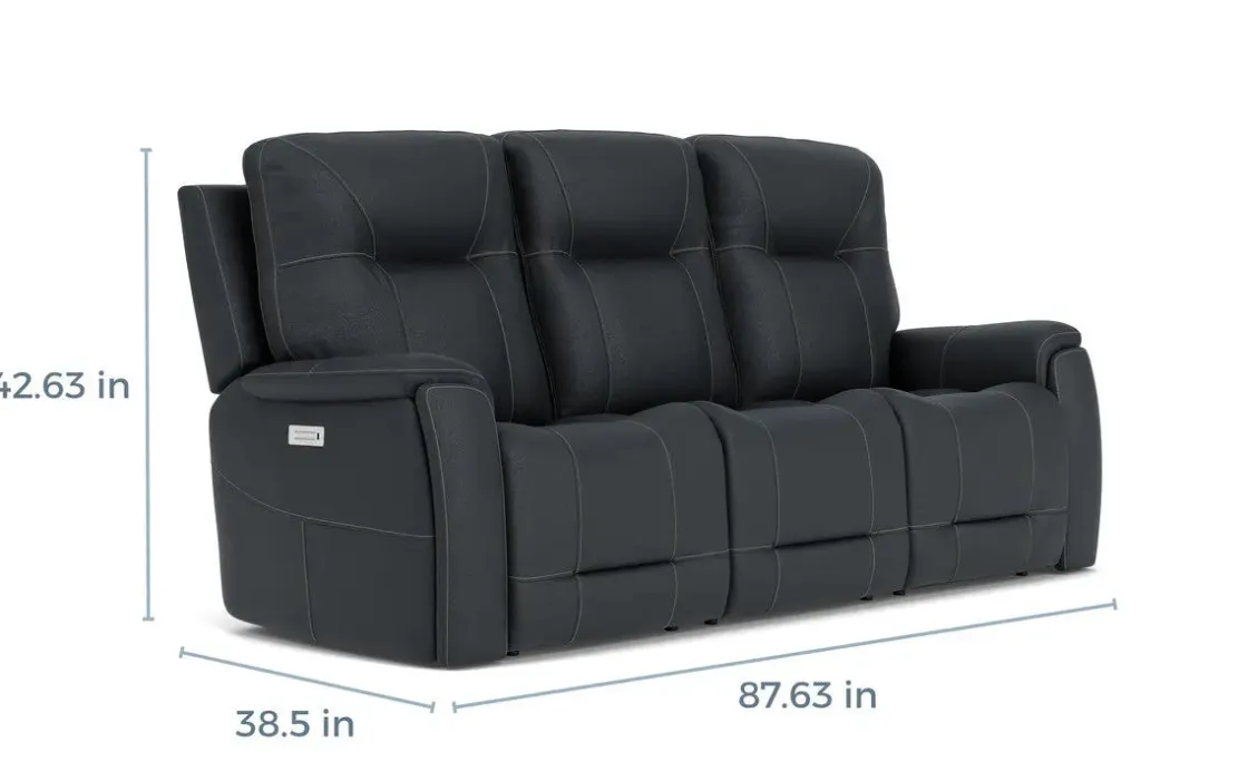 Mor Furniture Kingston 3 Power Sofa In Canyon Ocean