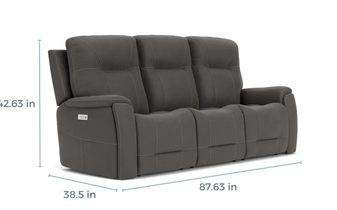 Mor Furniture Kingston 3 Power Sofa In Canyon Ocean
