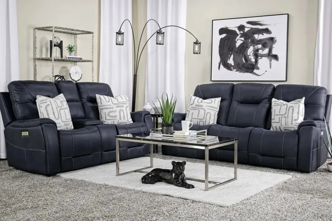 Mor Furniture Kingston 3 Power Theater Console Loveseat W/ Immersive Sound In Canyon Ocean