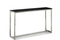 Mor Furniture Kira Sofa Table In Black/Brushed Nickel