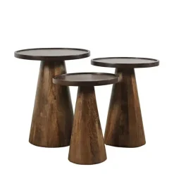 Mor Furniture Knox Accent Nesting Tables In Chestnut, Set Of 3