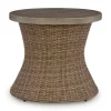 Mor Furniture Laguna Heights Outdoor Round End Table In Beige