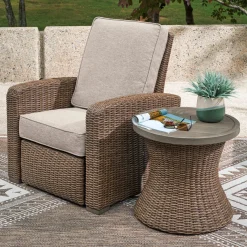 Mor Furniture Laguna Heights Outdoor Round End Table In Beige