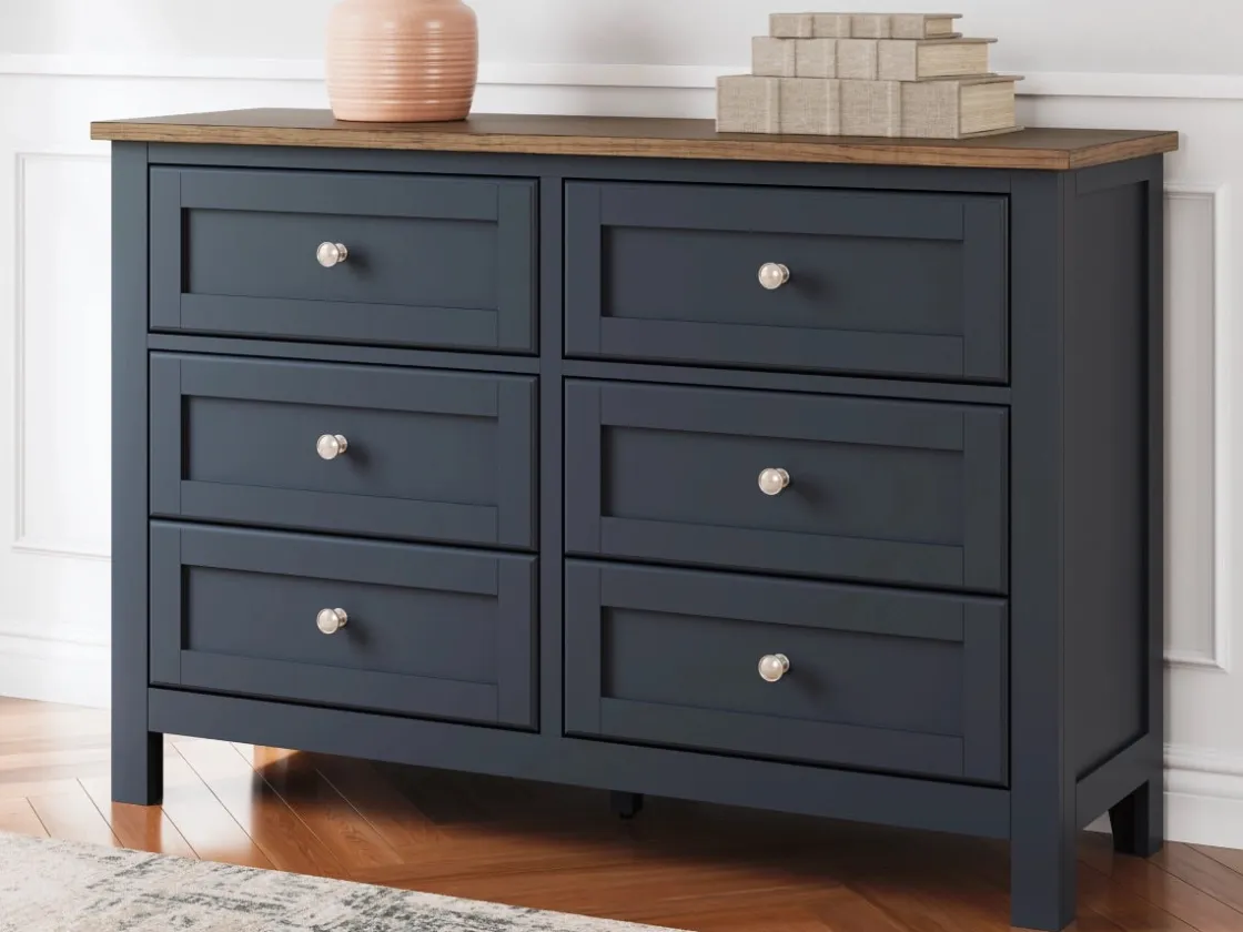 Mor Furniture Landocken Dresser In Brown/Blue