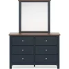 Mor Furniture Landocken Mirror In Brown/Blue
