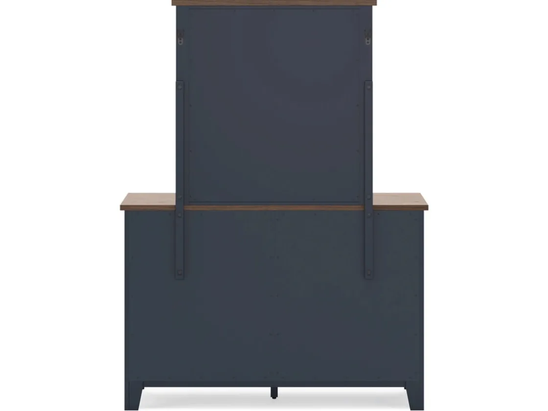 Mor Furniture Landocken Mirror In Brown/Blue