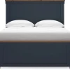 Mor Furniture Landocken Panel Bed In Brown/Blue, Twin