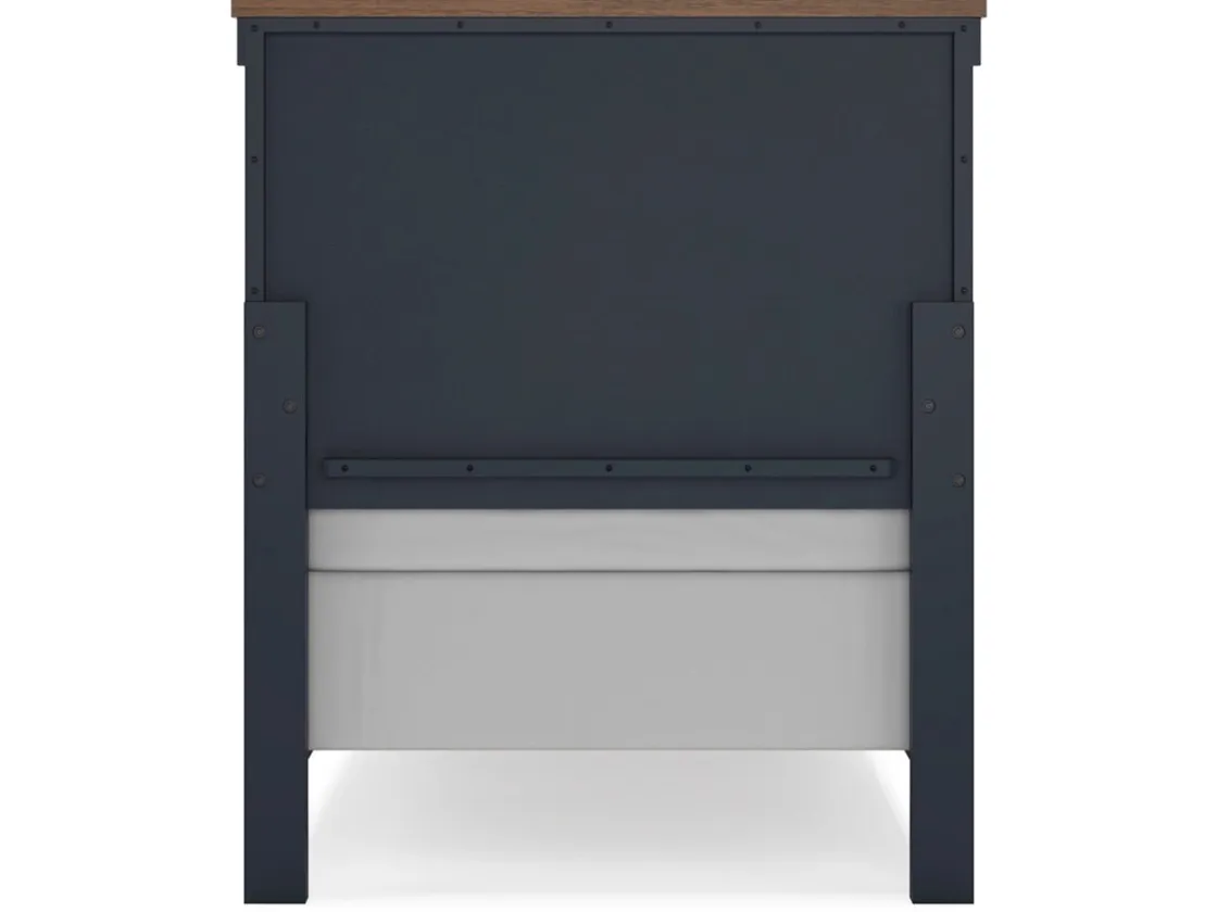 Mor Furniture Landocken Panel Bed In Brown/Blue, Twin