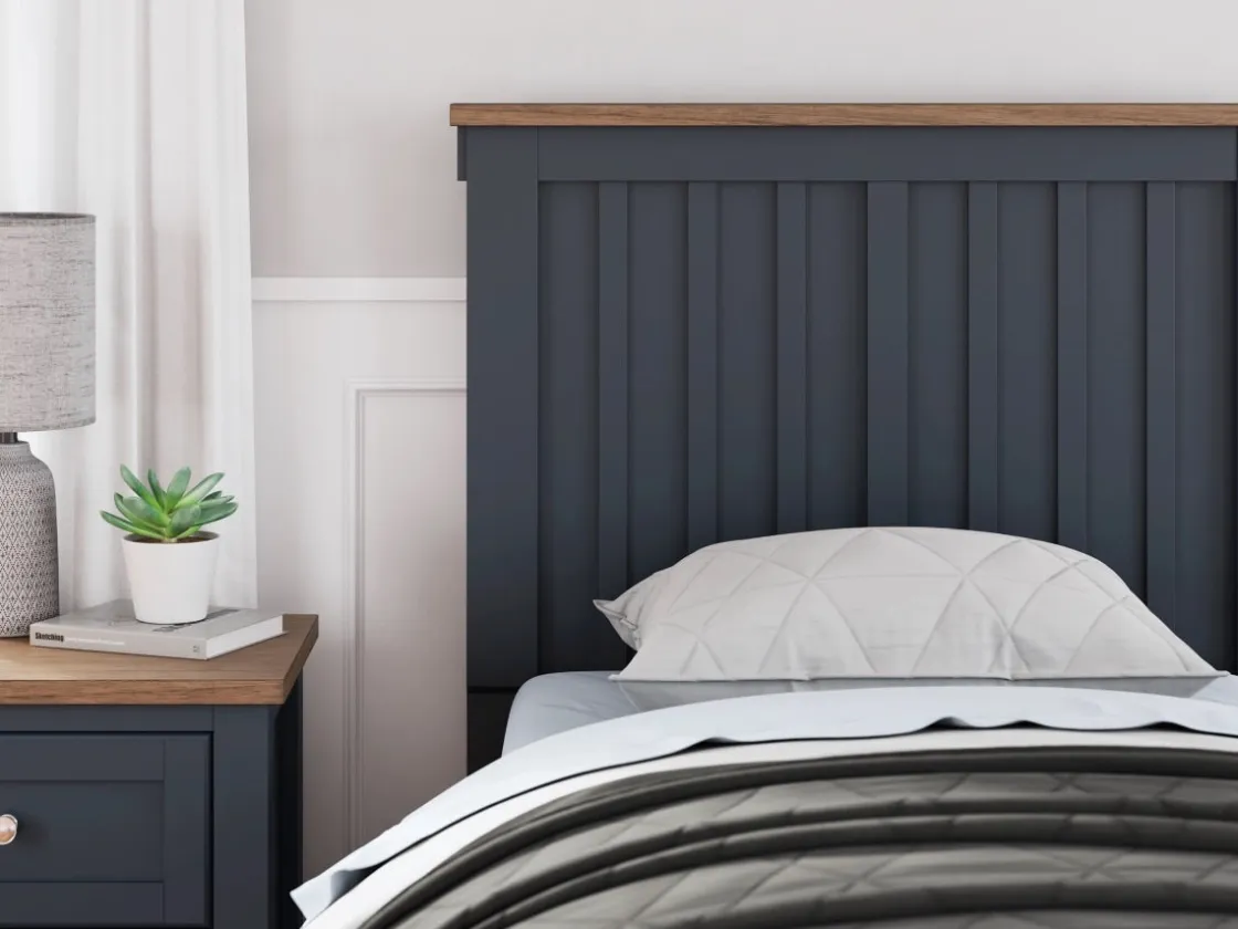 Mor Furniture Landocken Panel Bed In Brown/Blue, Twin