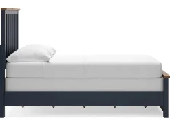 Mor Furniture Landocken Panel Bed In Brown/Blue, Twin