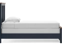 Mor Furniture Landocken Panel Bed In Brown/Blue, Twin