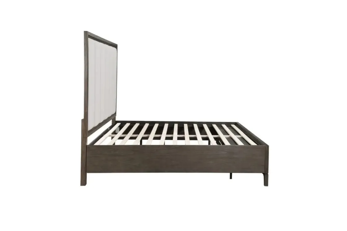 Mor Furniture Landon Upholstered Panel Bed In Walnut, Queen