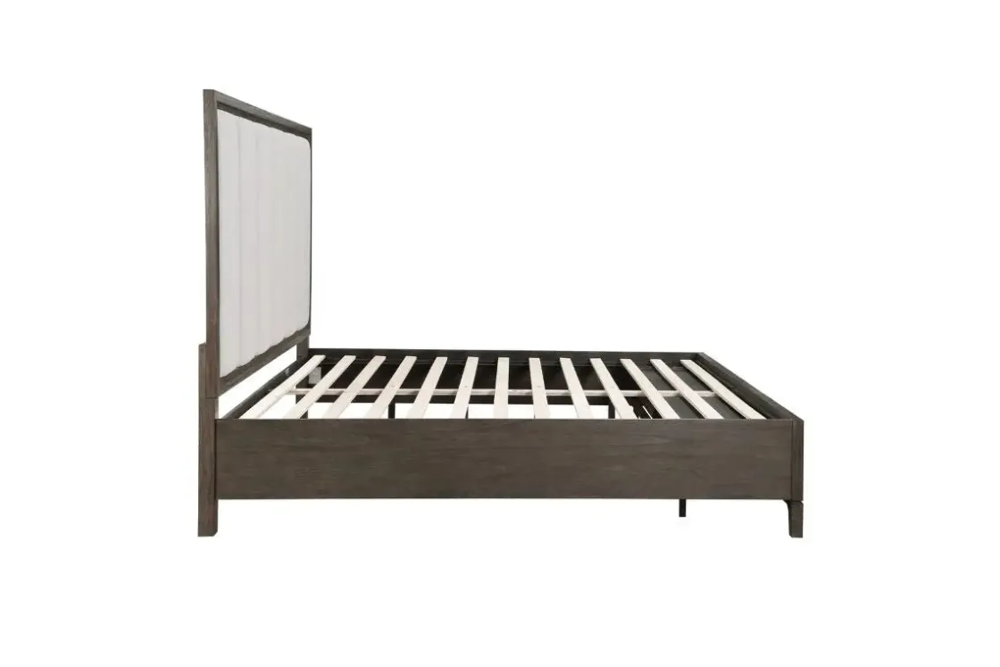 Mor Furniture Landon Upholstered Panel Bed In Walnut, Queen