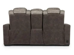 Mor Furniture Lantana 2 Power Console Loveseat In Rocky Gray/Brown