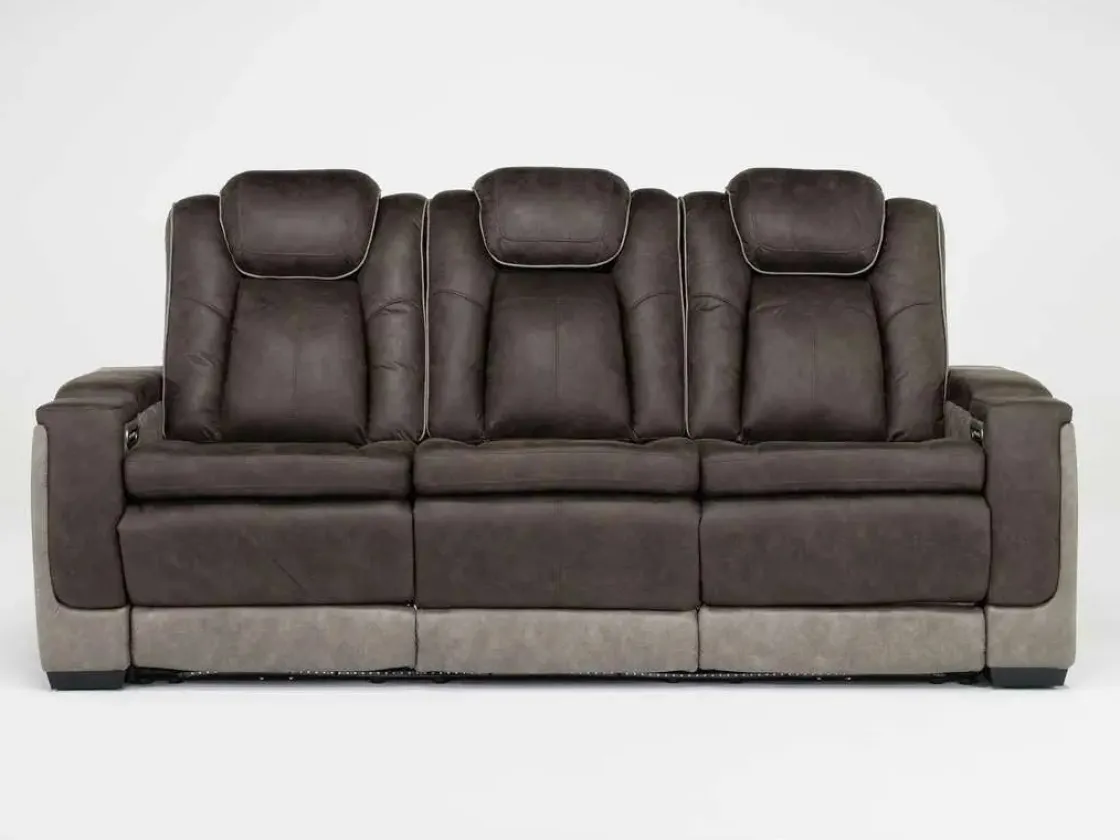 Mor Furniture Lantana 2 Power Sofa In Rocky Gray/Brown