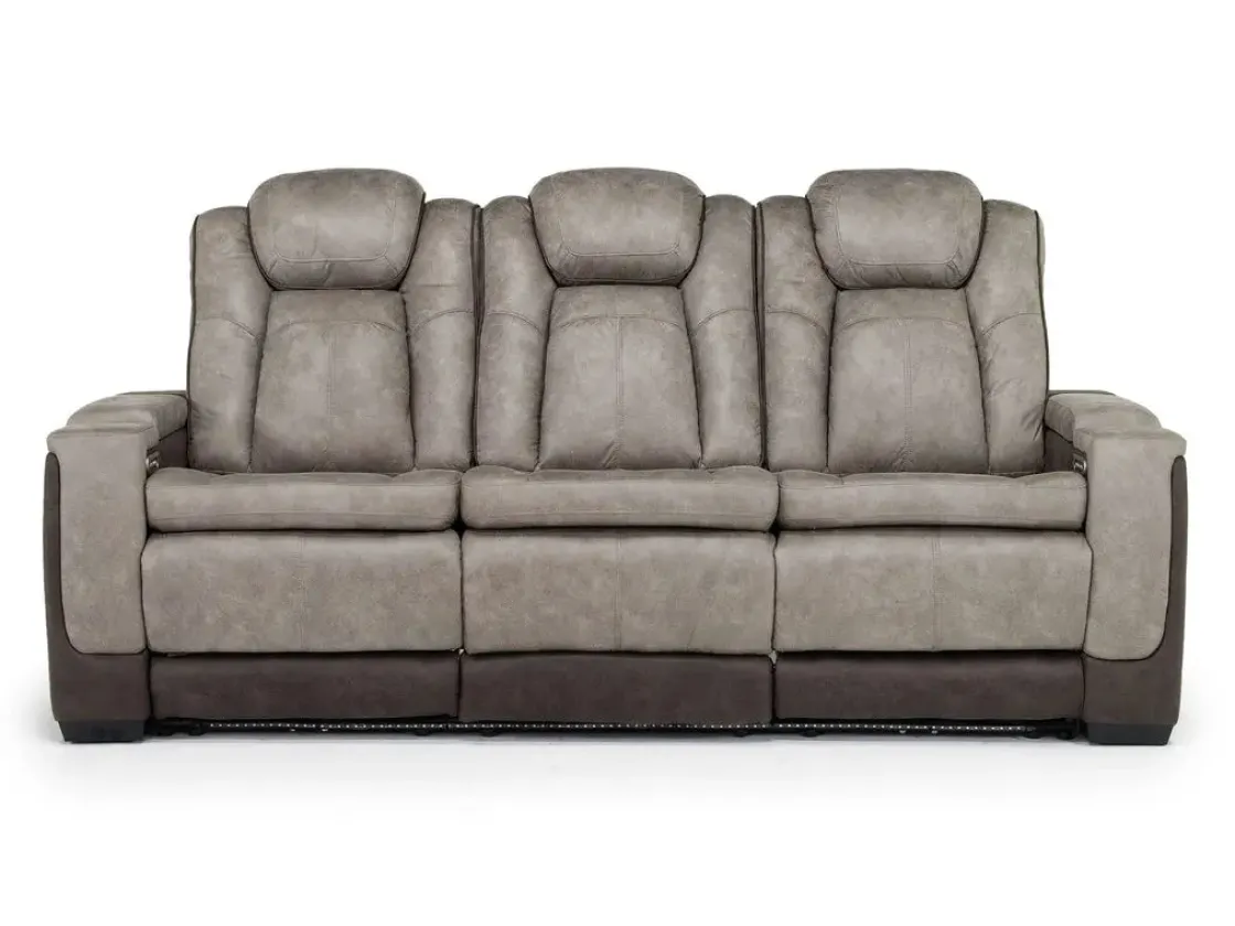 Mor Furniture Lantana 2 Power Sofa In Rocky Gray/Brown