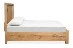 Mor Furniture Laramie Panel Bed In Honey Wheat, Queen