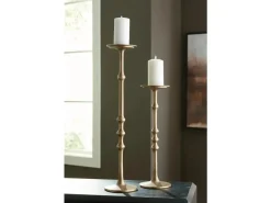 Mor Furniture Larwick Candleholders In Antiqued Brass Finish, Set Of 2