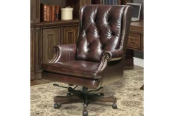 Mor Furniture Leather Office Desk Chair In Alabaster