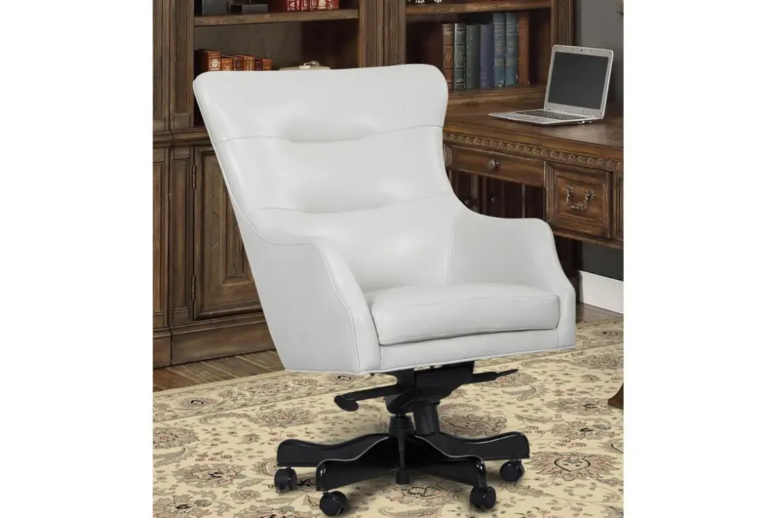 Mor Furniture Leather Office Desk Chair In Alabaster