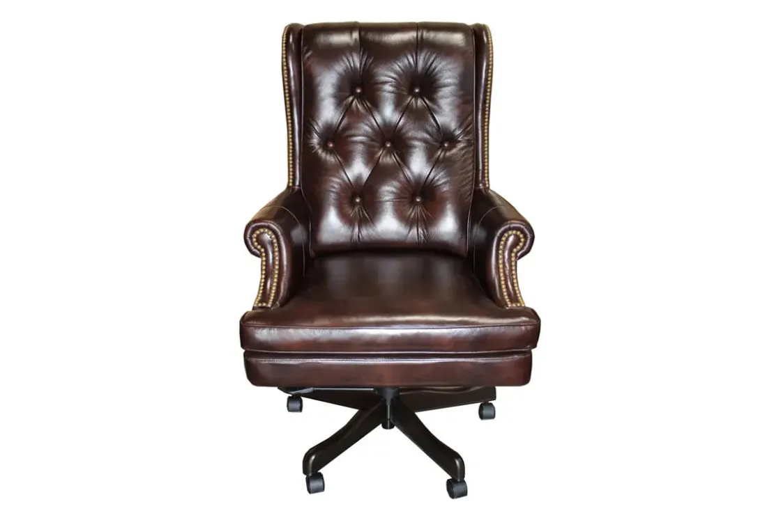 Mor Furniture Leather Office Desk Chair In Alabaster