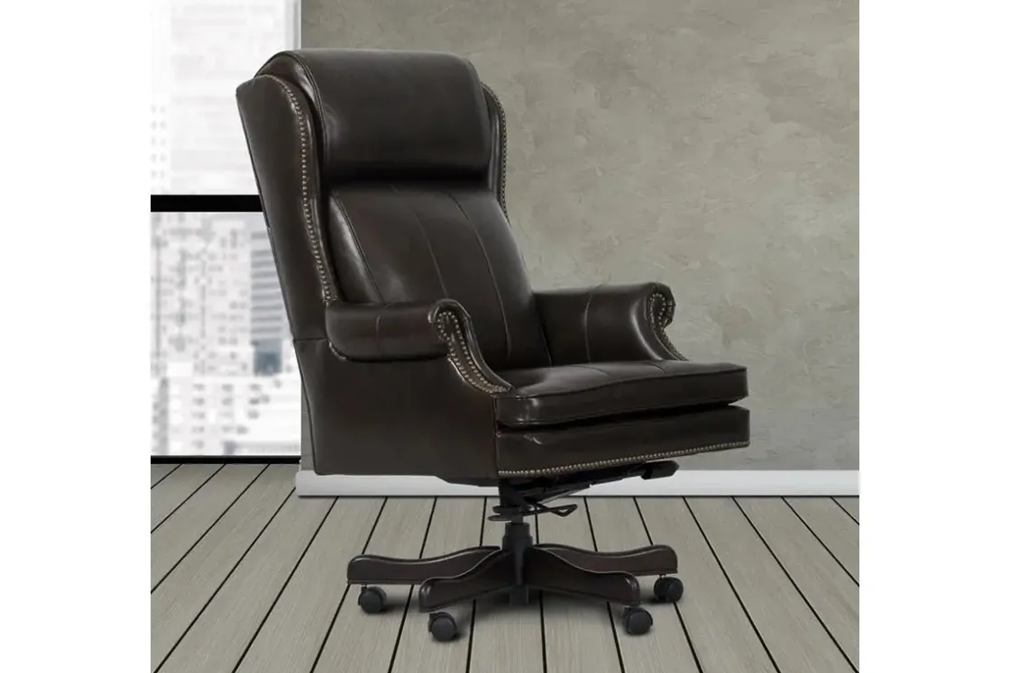 Mor Furniture Leather Office Desk Chair In Alabaster